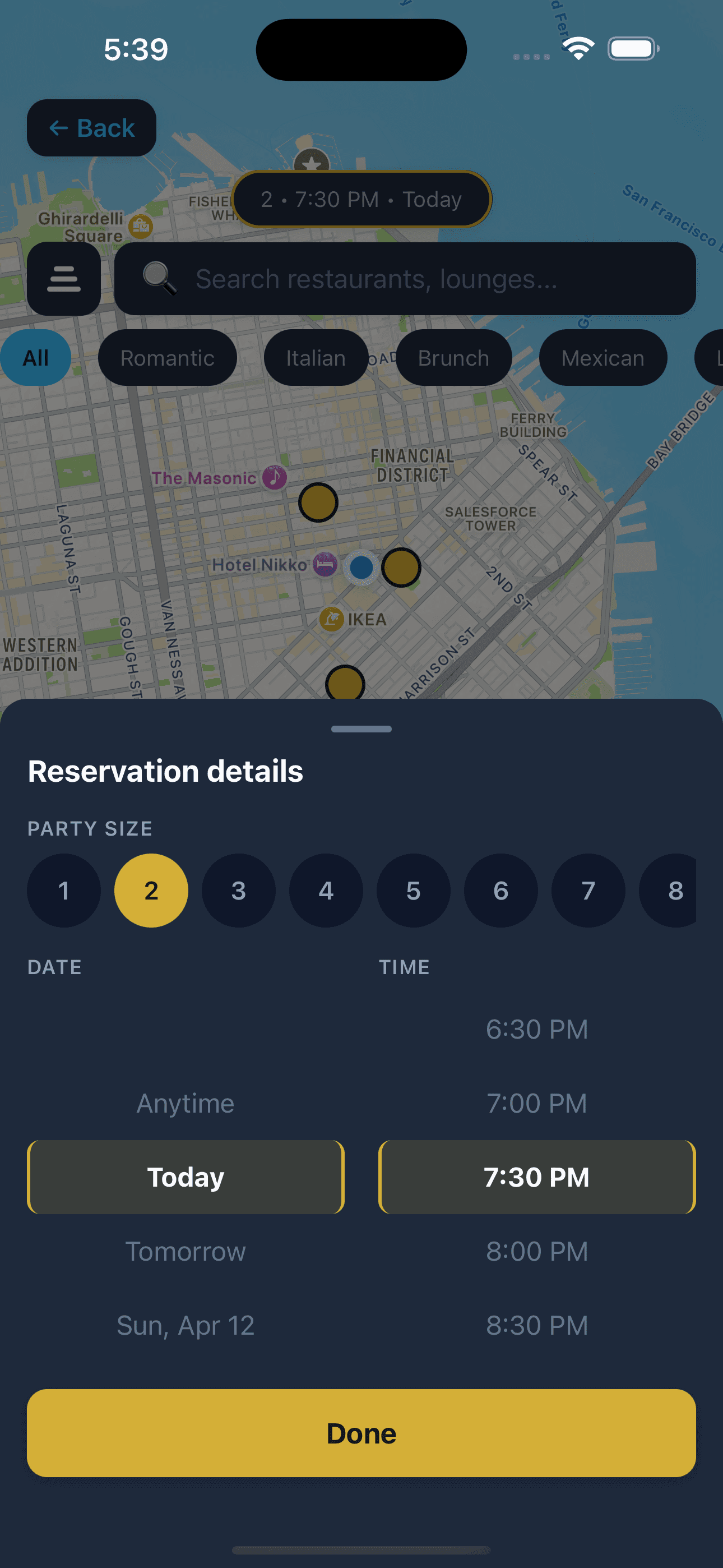 Resarvo app — reserve venues on the map
